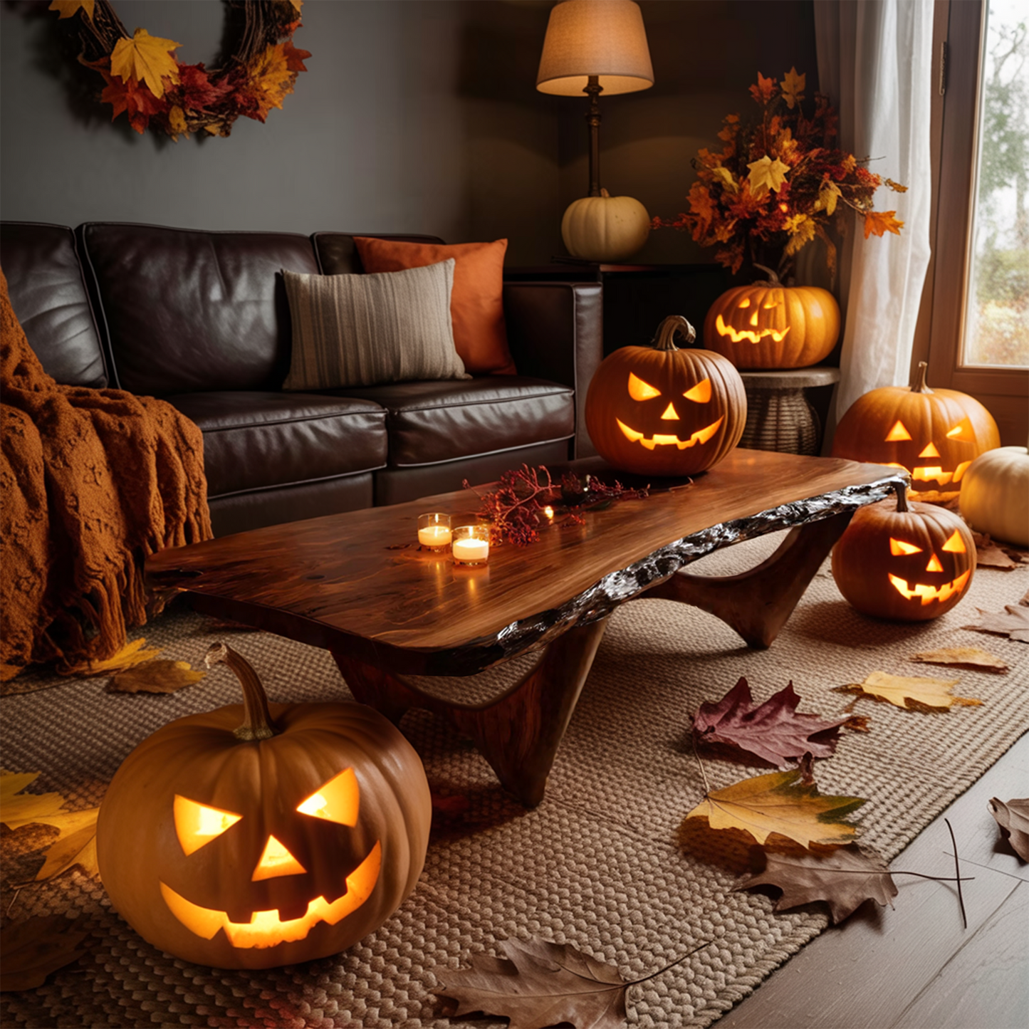 Mid Century Wooden Live Edge Coffee Table Furniture Decor Ghostly Charm