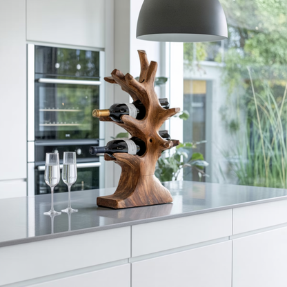 Rustic Wine Stand For Living Room Natural Wood Vibe