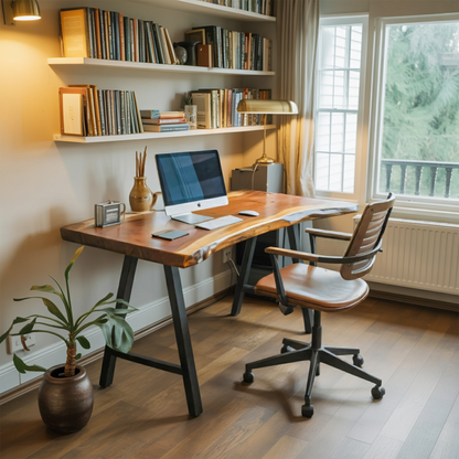 Rustic Live Edge Desk For Home Office Setup