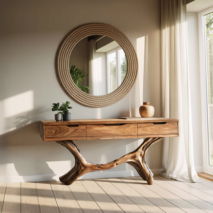 Rustic Solid Wood Dressing Table For Cozy Bedroom