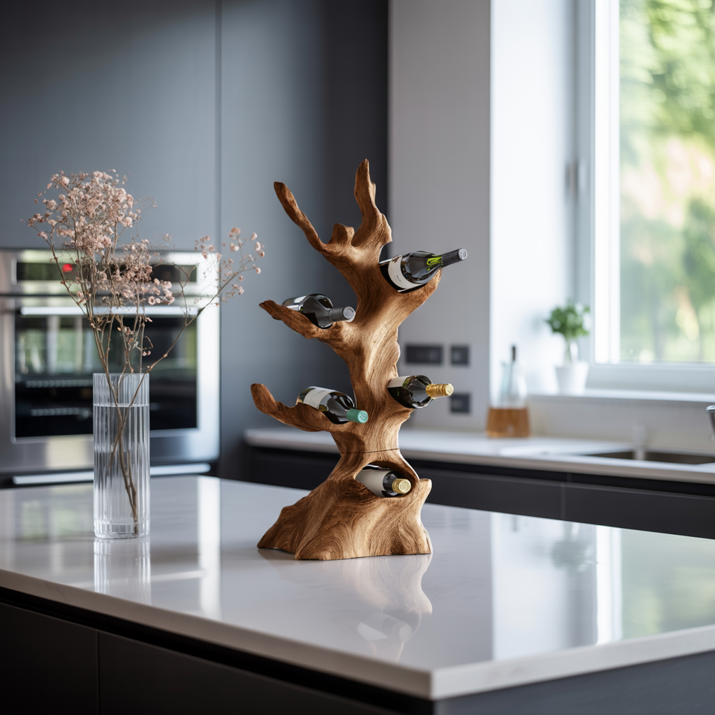 Farmhouse Wine Stand For Kitchen Wine Display Rack