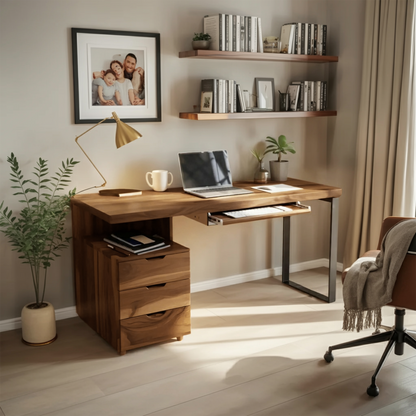 Contemporary Desk with Drawer For Home Office Workspace