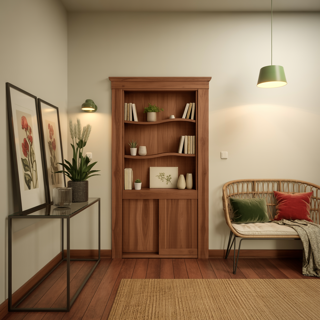 Rustic Hidden Bookshelf Door For Home Library And Entryway