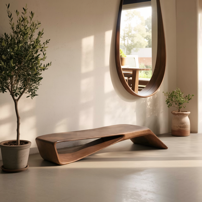 Contemporary Sculptural Bench For Entryway Hallway And Office