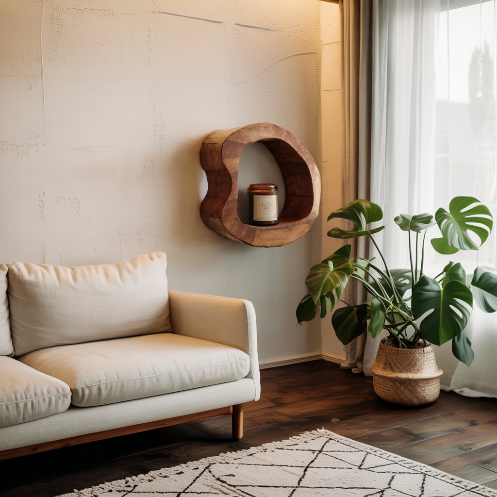 Sculptural Wall Shelf Set For Living Room Or Hallway