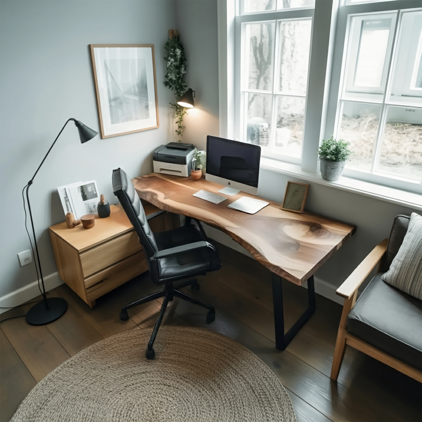 Modern Live Edge Desk For Minimalist Home Office Placement