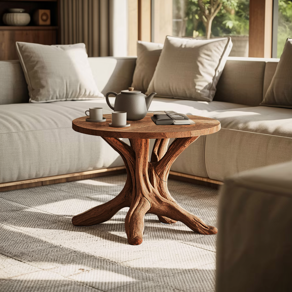 Mid Century Solid Wood End Table Chic Living