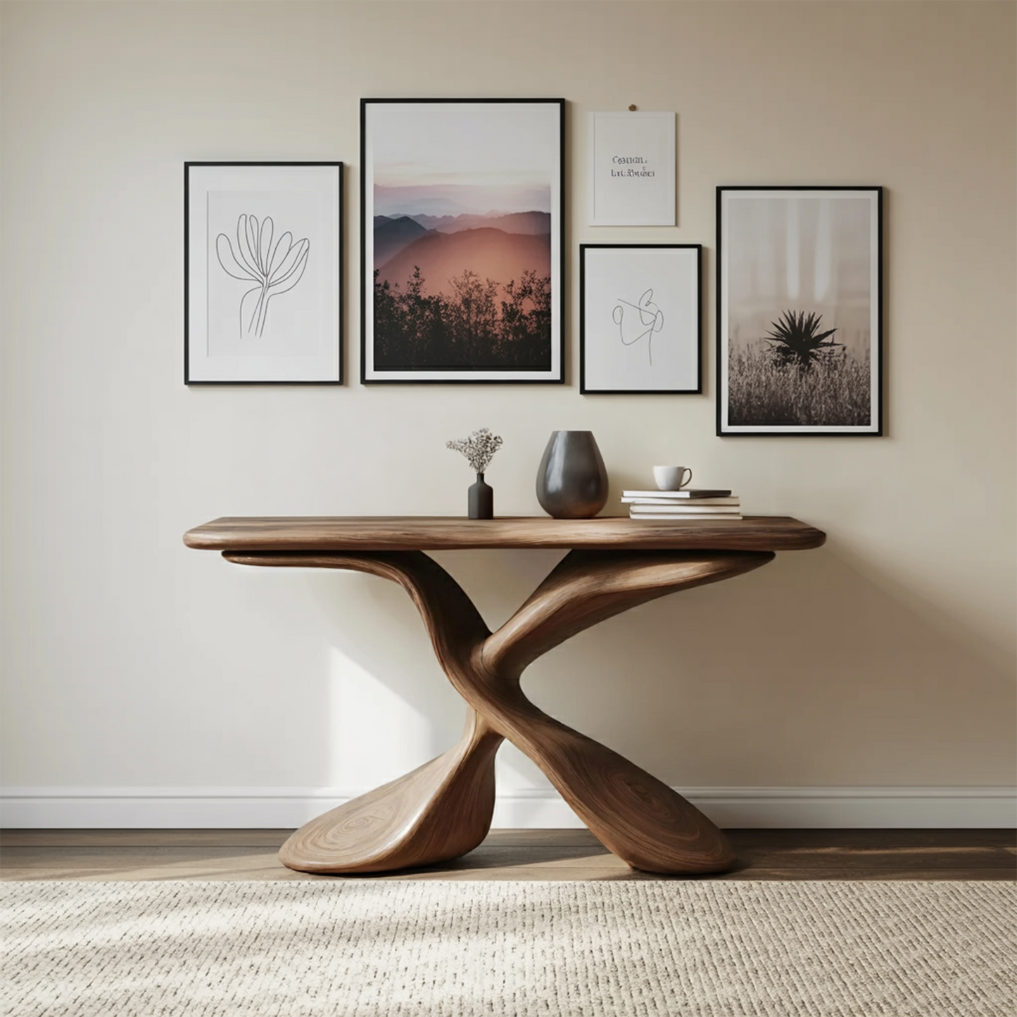 Mid Century Design Console Table For Living Room