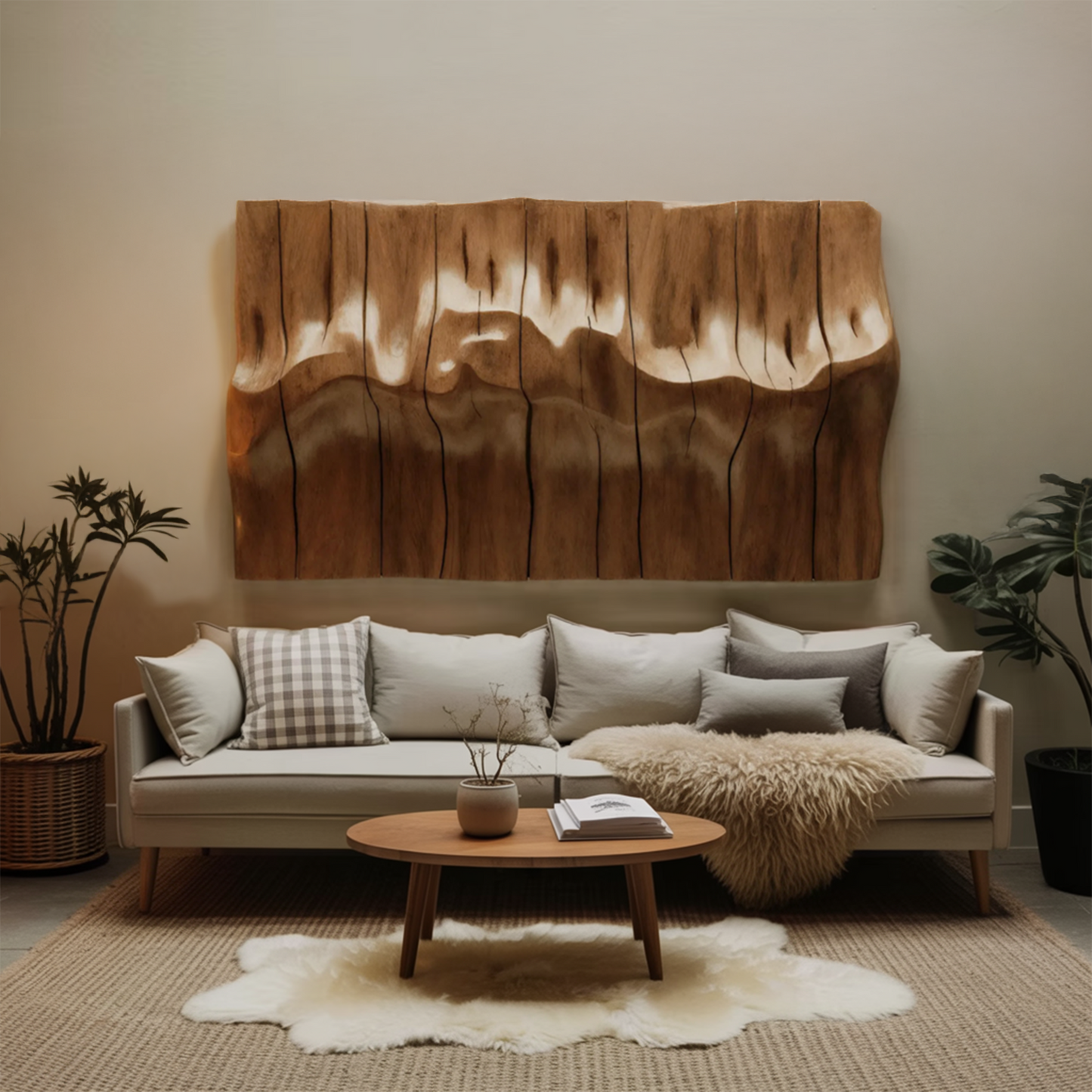 Modern Abstract Wall Art Carved Sculpture For Living Room And Office Wall