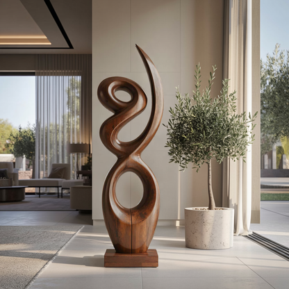Handcrafted Wooden Abstract Sculpture For Living Room
