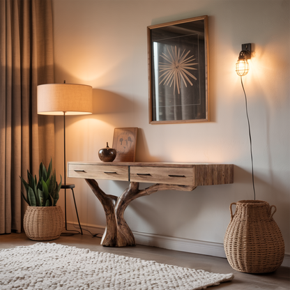 Farmhouse Live Edge Entryway Table For Bedroom Cozy Rustic Vibes