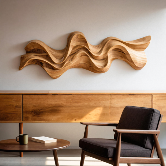 Modern Wavy Wall Art Sculpture For Living Room