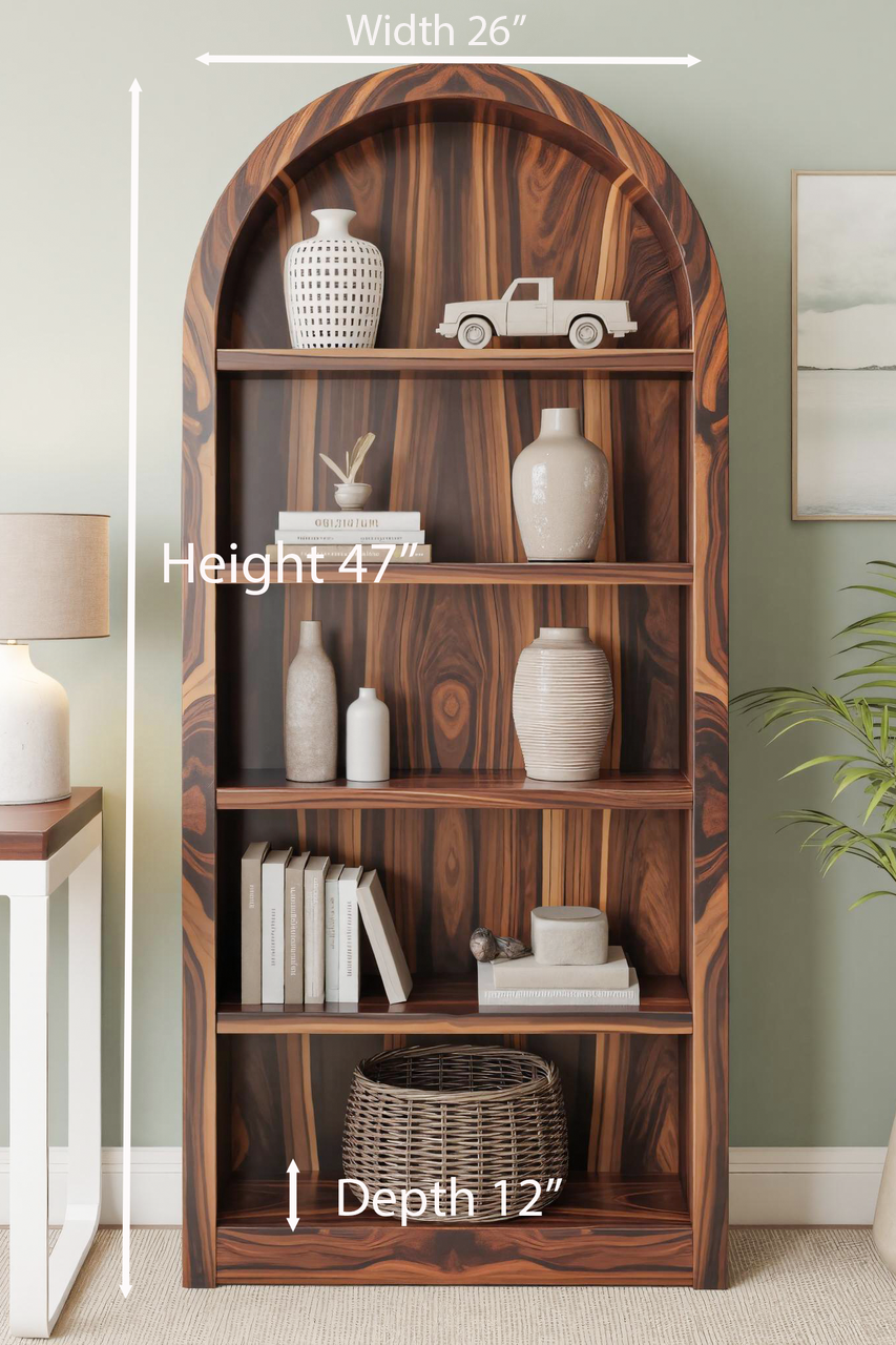 Arched Display Bookshelf For Living Room Or Office