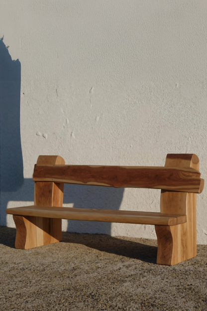 Rustic Live Edge Bench With Natural Finish For Yard Or Porch