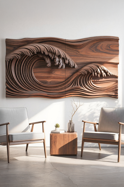 Ocean Wave Wall Sculpture For Bedroom