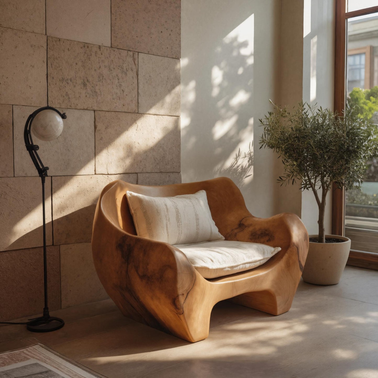 Modern Sculpted Armchair For Living Room Or Lounge