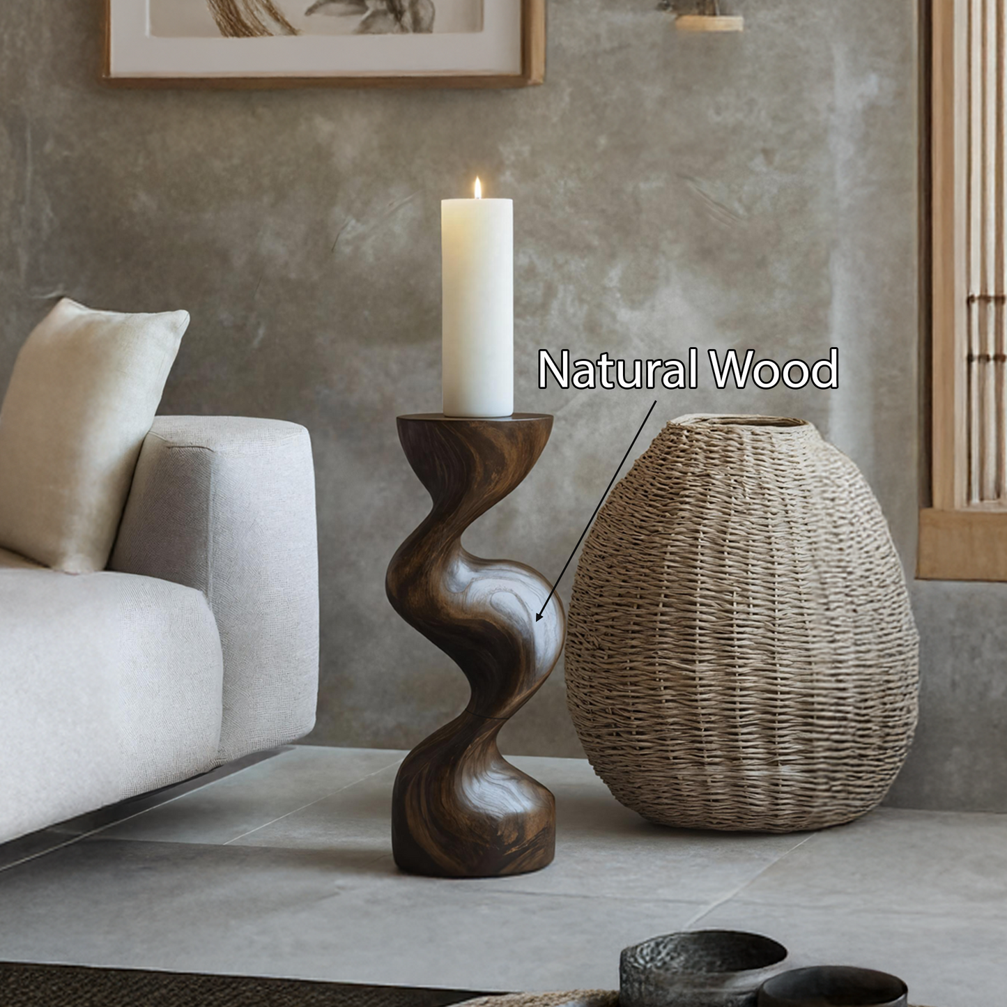 Mid Century Candle Holder For Living Room Modern Decor