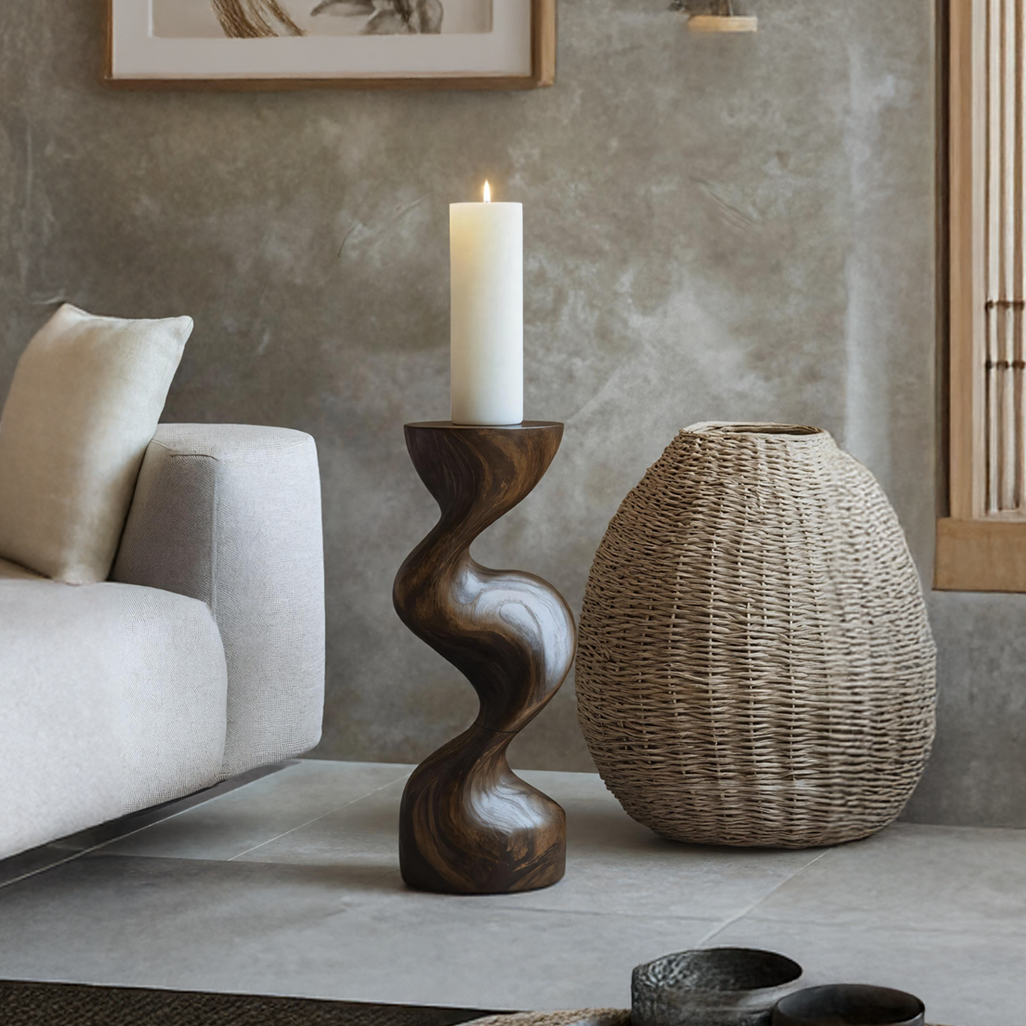 Mid Century Candle Holder For Living Room Modern Decor