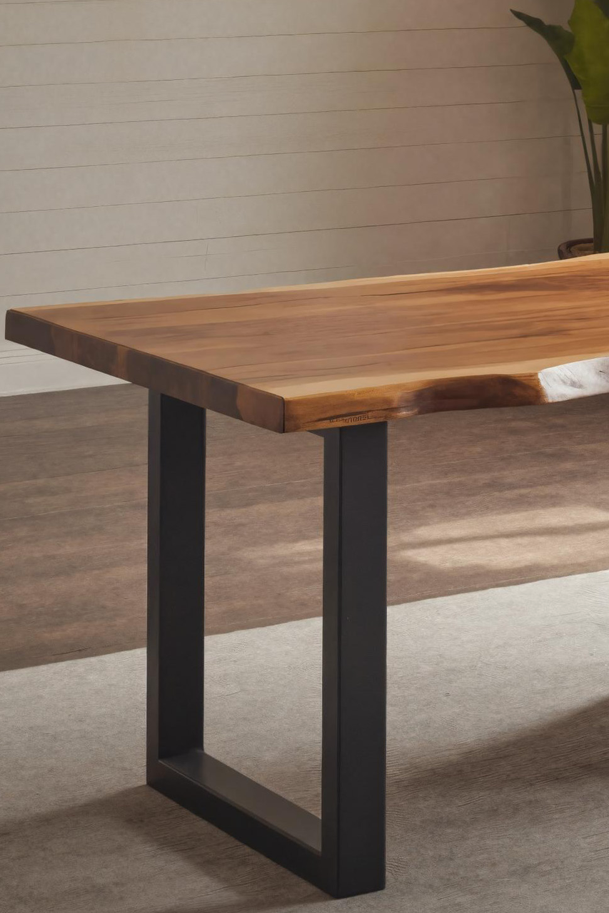 Modern Live Edge Office Desk With Drawer Storage For Workspace