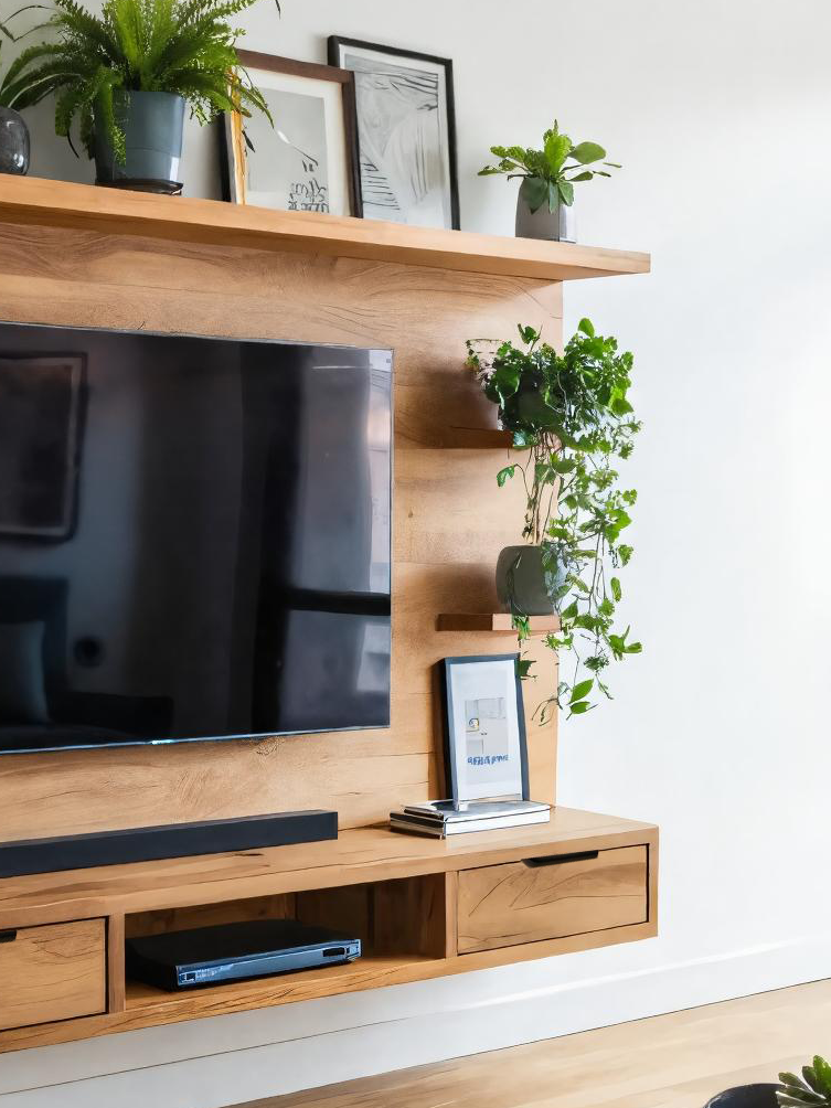 Modern Wall Mounted TV Stand With Drawers For Living Room