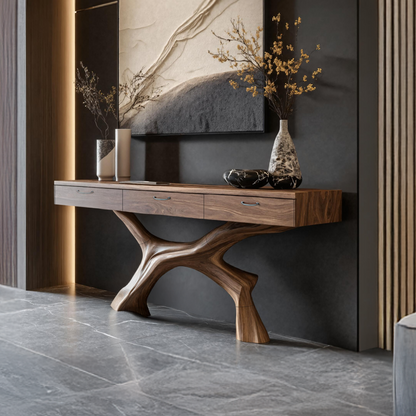 Mid Century Solid Wood Dressing Table For Modern Bedroom