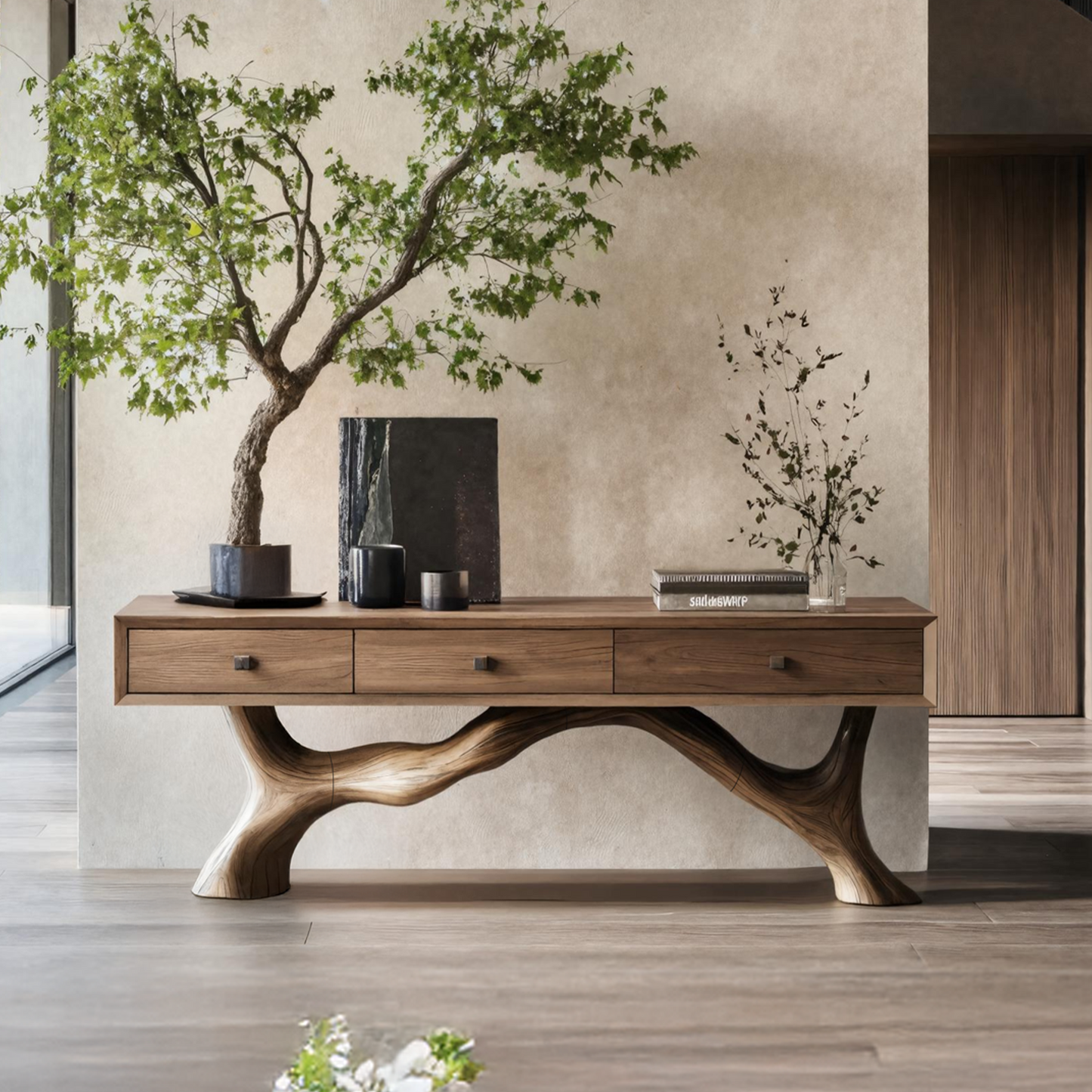 Handcrafted Live Edge Entryway Table For Entryway Rustic Style