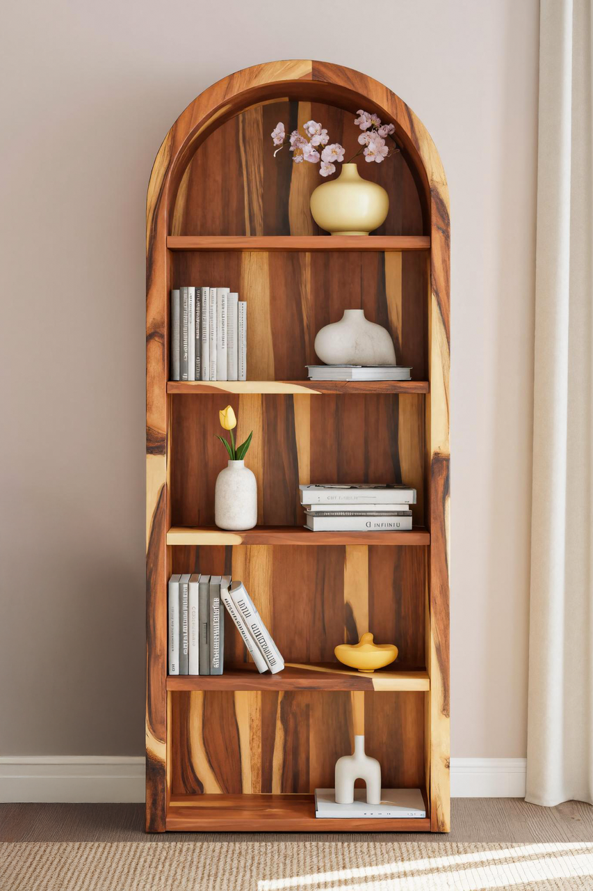 Arched Open Bookshelf For Living Room Or Office