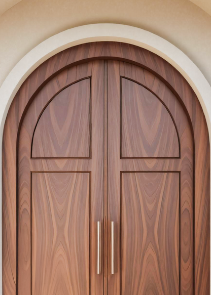Rustic Arched Double Front Door For Villa Or Farmhouse