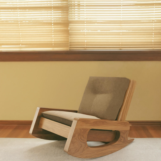 Modern Rocking Lounge Chair With Cushioned Seat For Bedroom