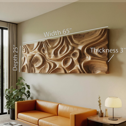 Modern Abstract Carved Wall Art Panel For Living Room