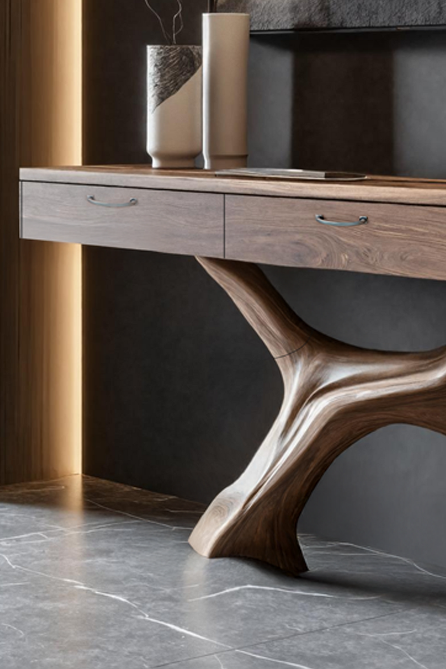 Mid Century Solid Wood Dressing Table For Modern Bedroom