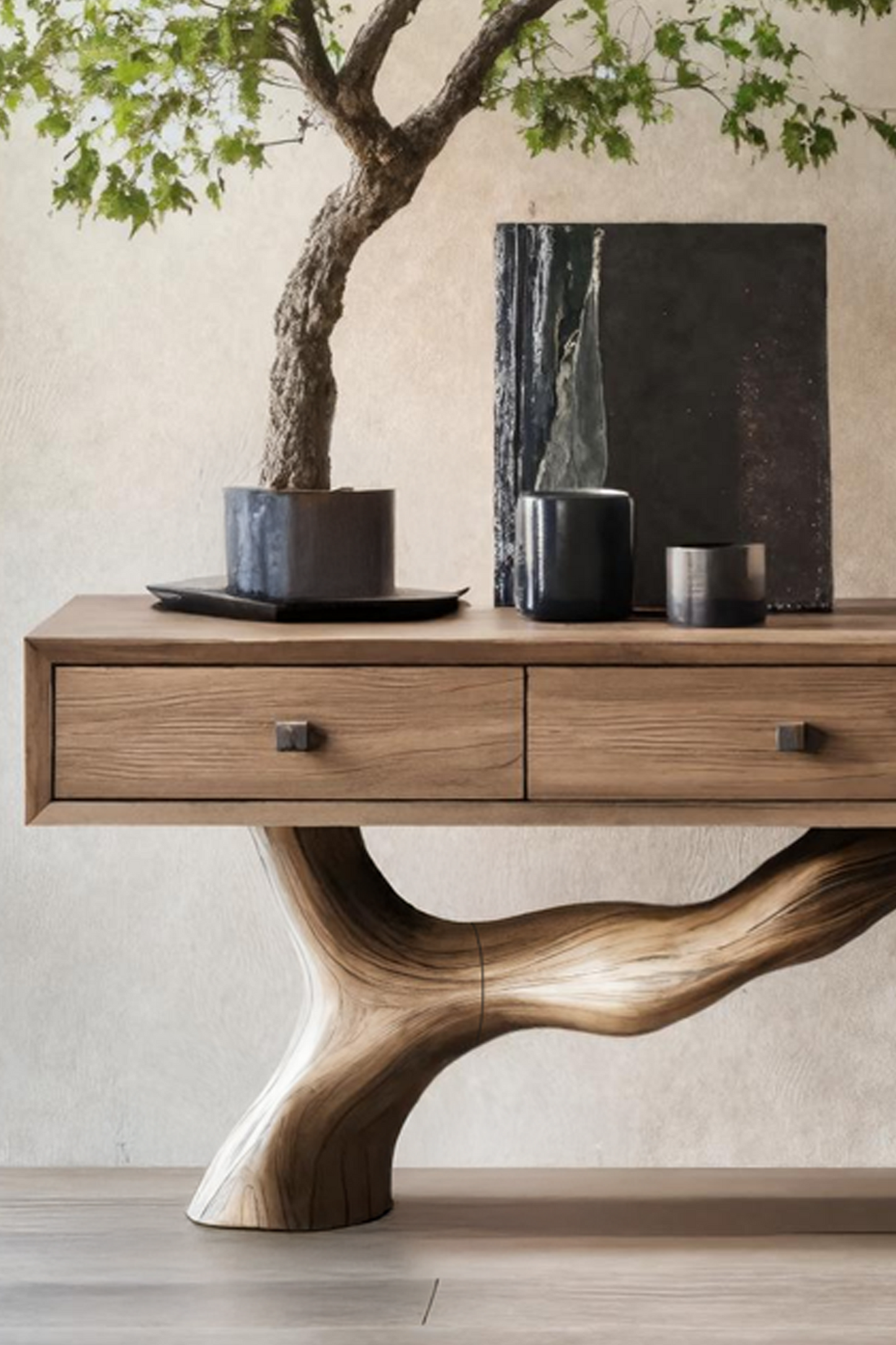 Handcrafted Live Edge Entryway Table For Entryway Rustic Style