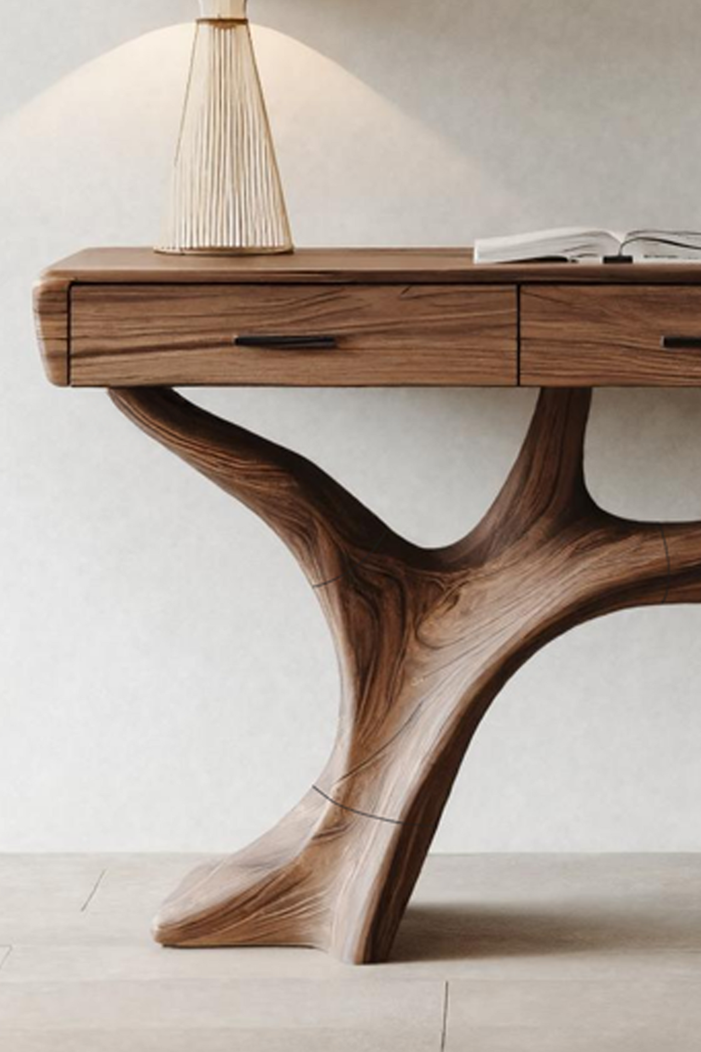 Mid Century Solid Wood Dressing Table For Living Room