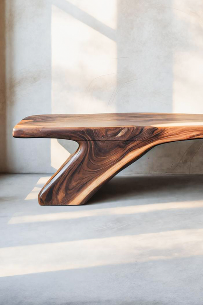 Architectural Bench With Sculpted Z Base For Entryway