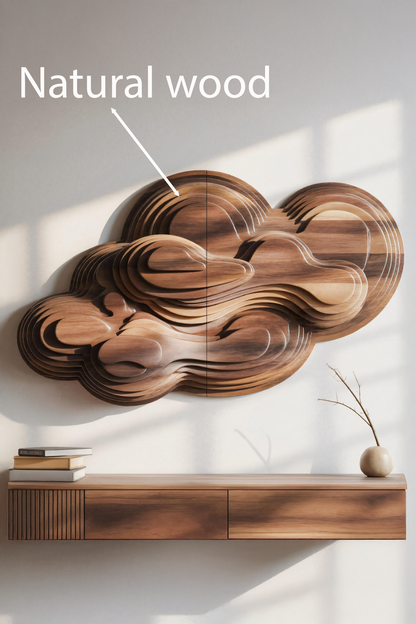 Abstract Cloud Wall Sculpture With Layered Design For Bedroom