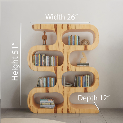 Modern Curved Bookshelf For Japandi Or Minimalist Living Room