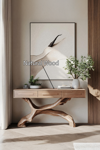 Mid Century Live Edge Entryway Table For Bedroom Rustic Accent