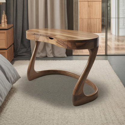 Modern Sculpted Desk With Drawers For Minimalist Home Office