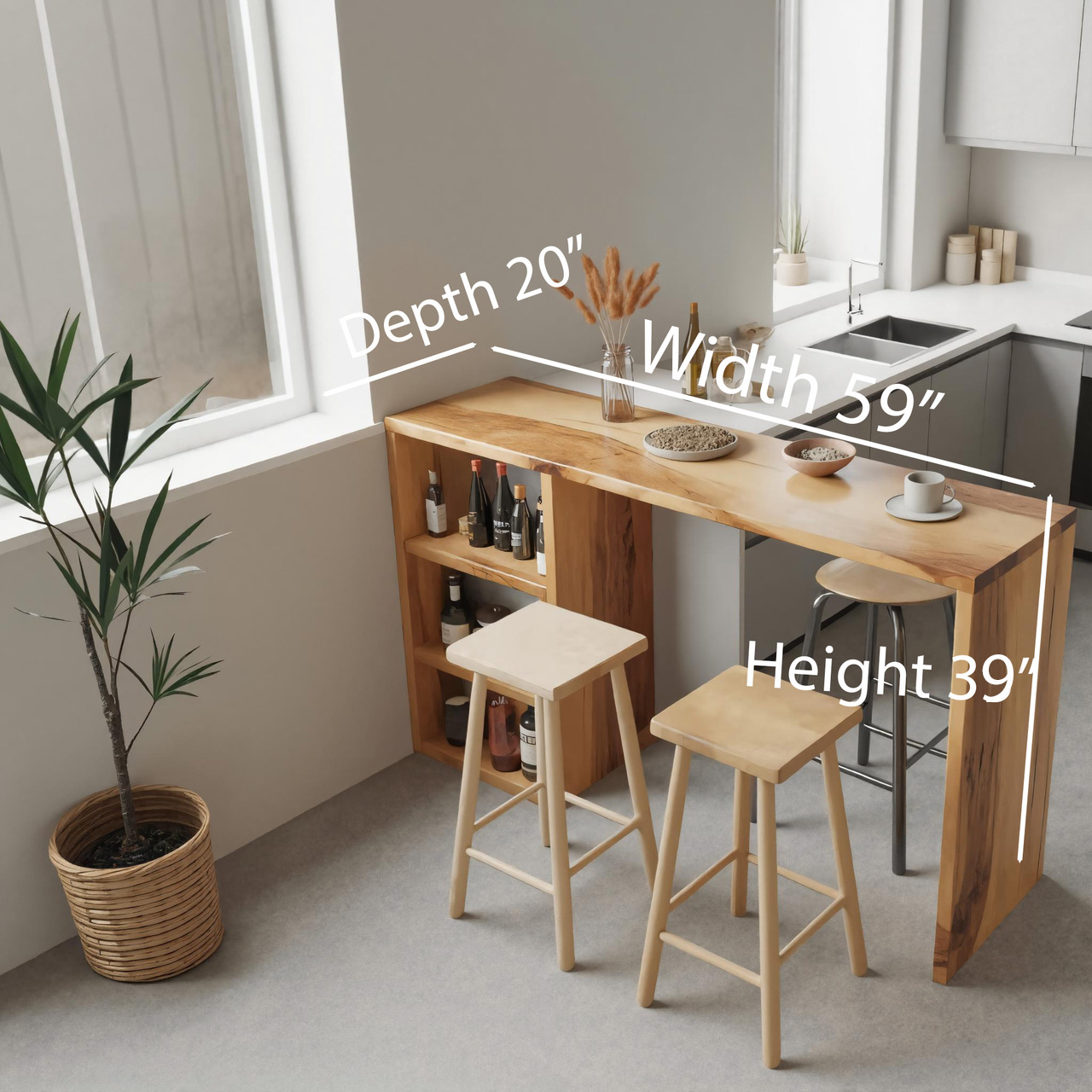 Compact Bar Table With Storage For Small Dining Area