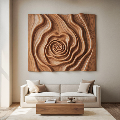 Abstract Wall Sculpture With Spiral Design For Living Room