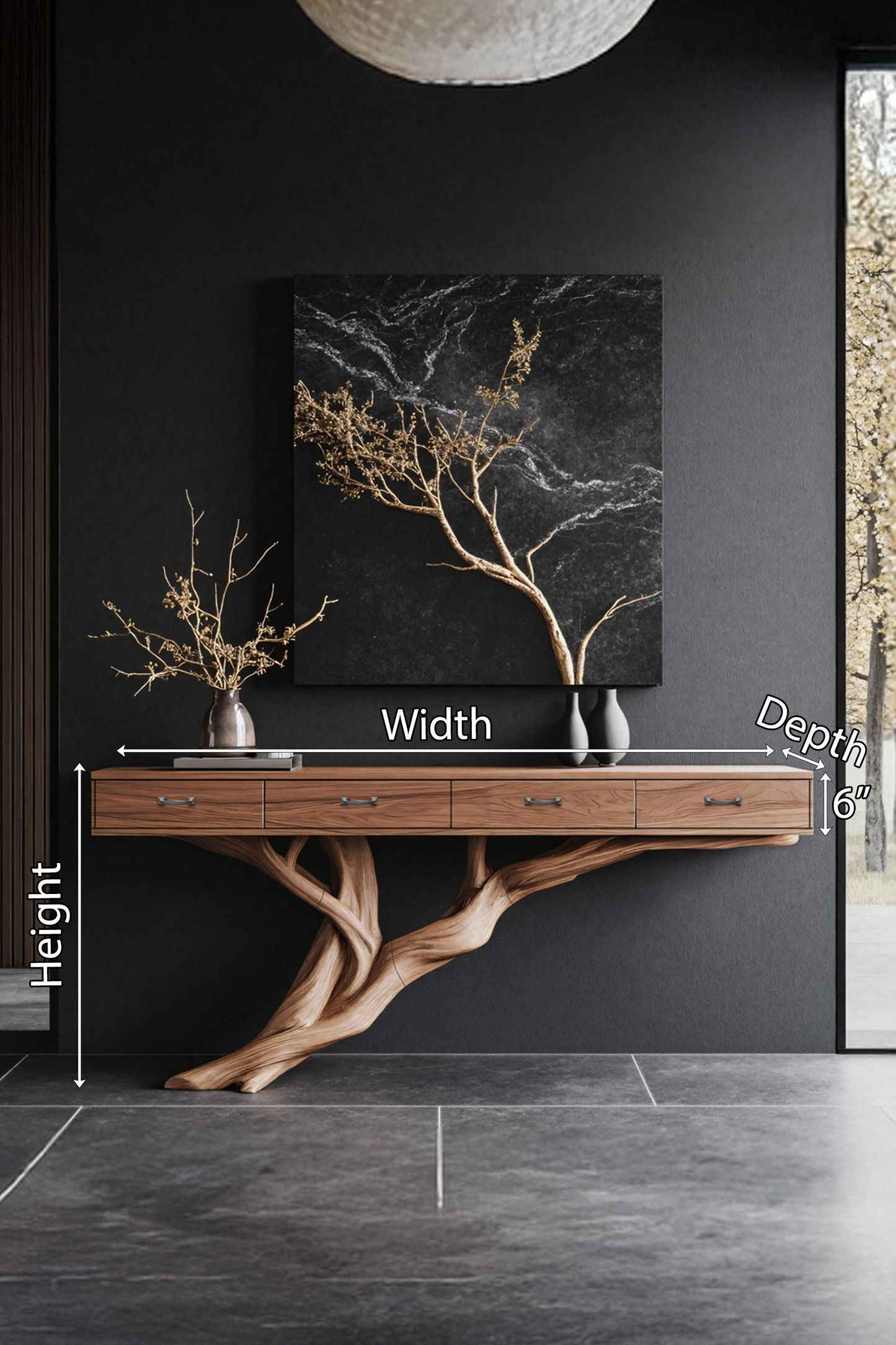 Mid Century Wooden Console Table For Living Room Contemporary Accent