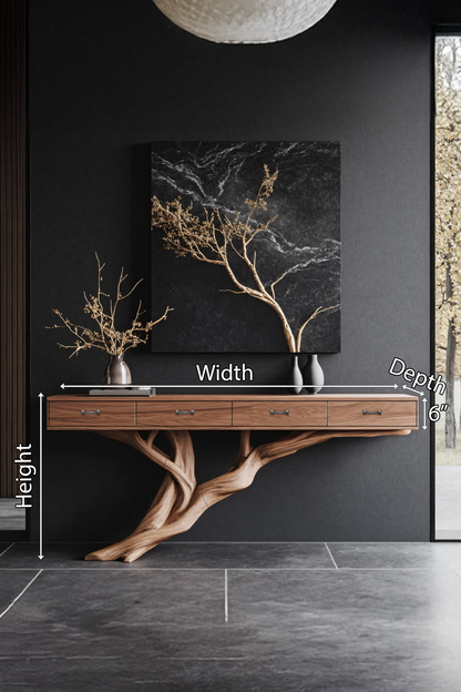 Mid Century Wooden Console Table For Living Room Contemporary Accent