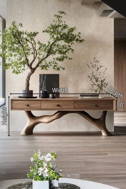 Handcrafted Live Edge Entryway Table For Entryway Rustic Style