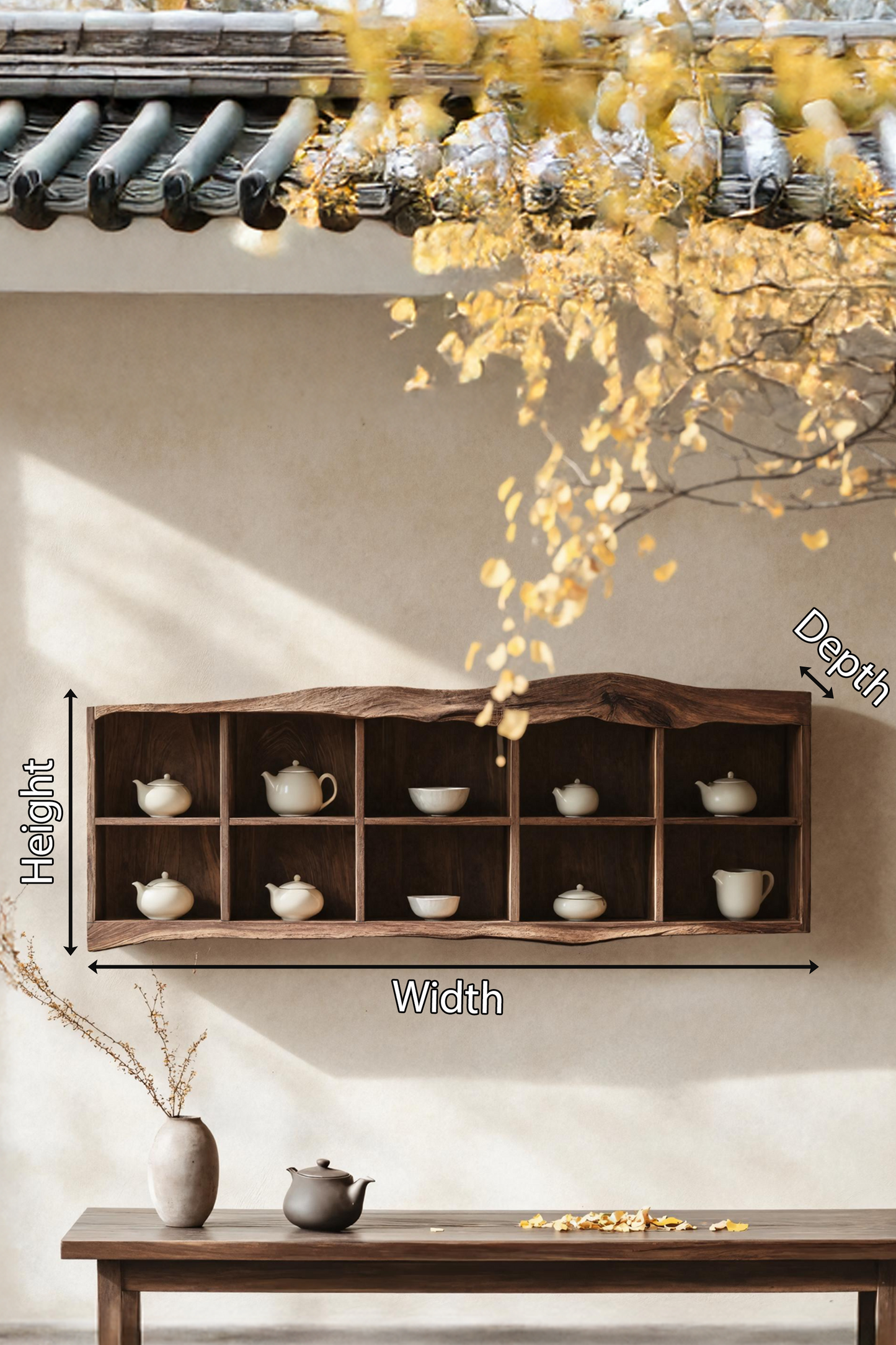 Handcrafted Live Edge Floating Shelf For Living Room Use