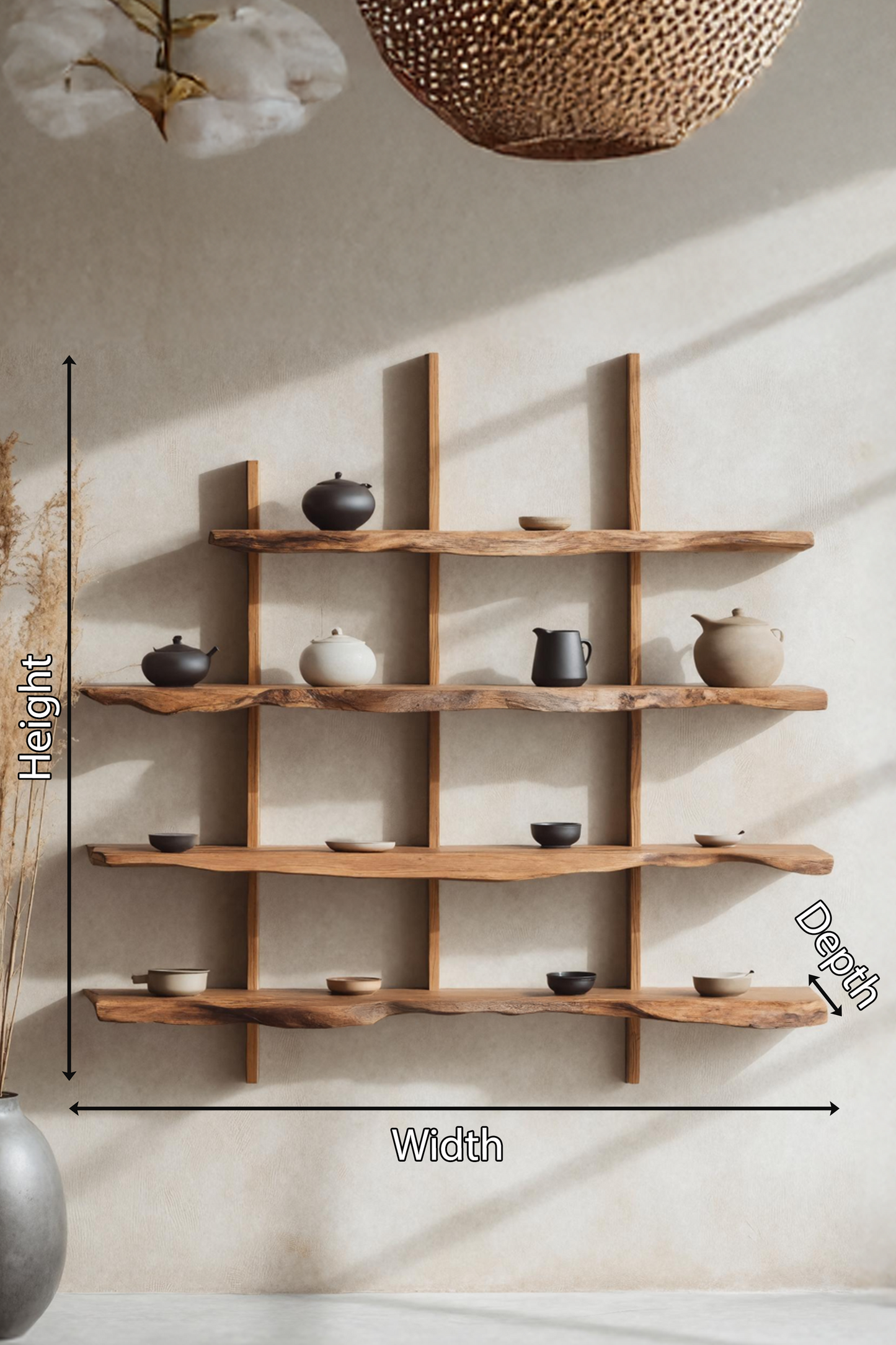 Rustic Live Edge Floating Shelf For Living Room Use