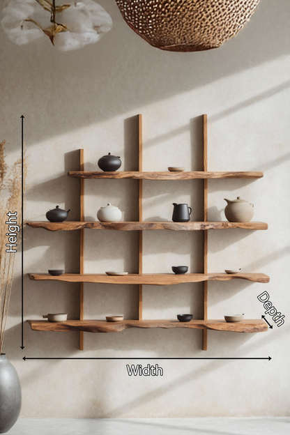 Rustic Live Edge Floating Shelf For Living Room Use