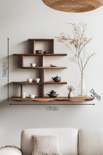 Farmhouse Live Edge Shelf For Bedroom Decor And Storage