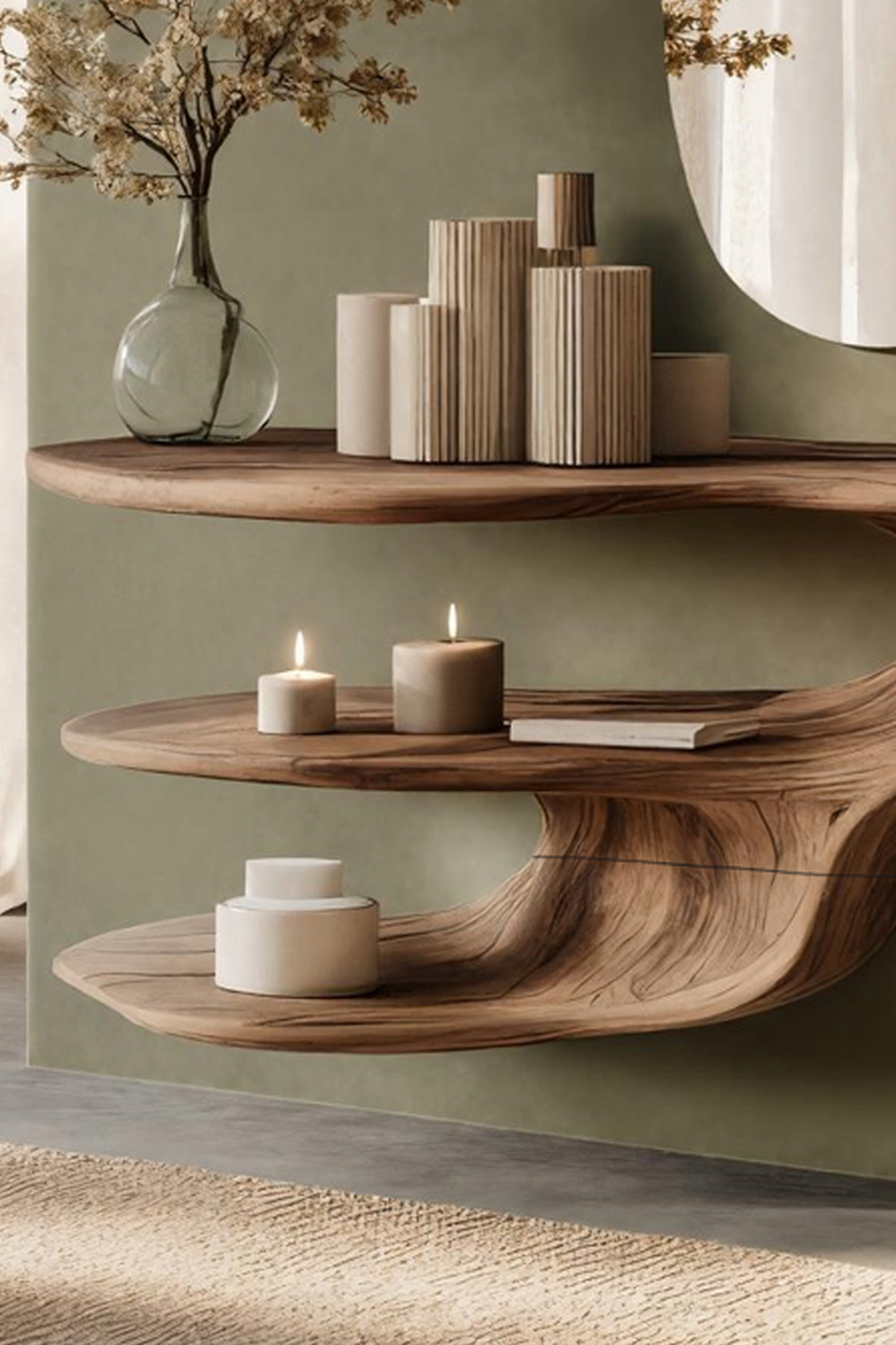 Rustic Solid Wood Vanity For Bedroom Makeup Organization