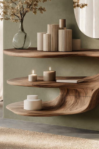 Rustic Solid Wood Vanity For Bedroom Makeup Organization