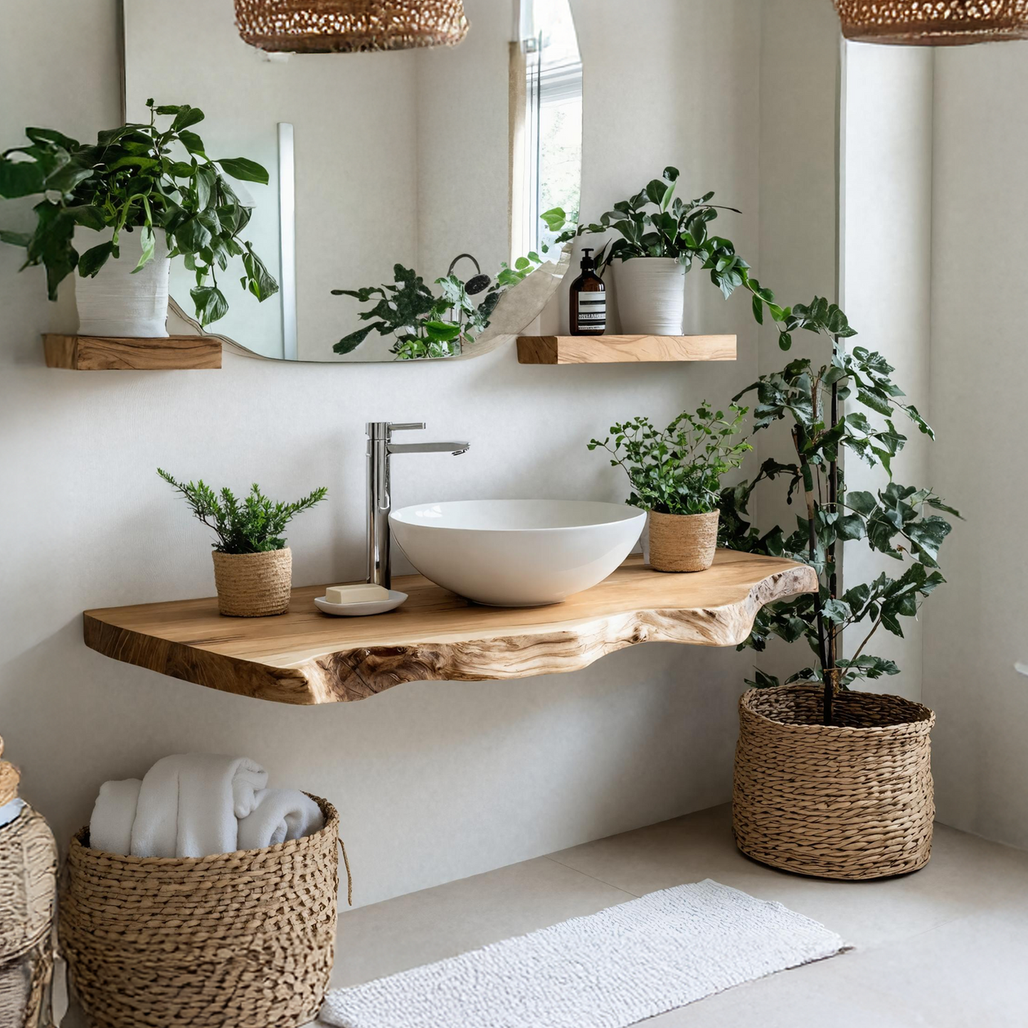 Rustic Solid Wood Vanity With Drawers For Bathroom